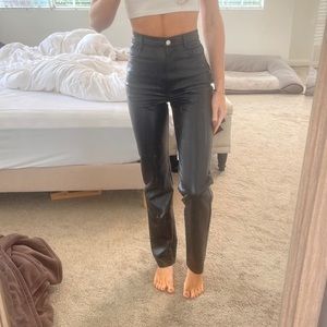 Wilfred Free Melina Black Leather Pants Aritzia 0 ( Super high rise )